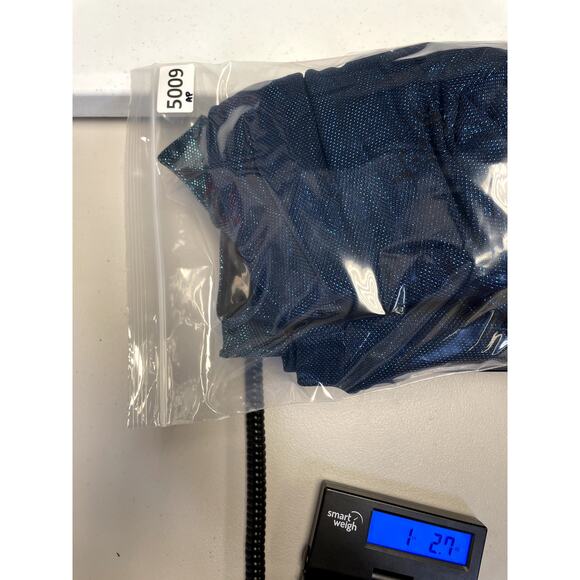 CAROLINA RITZLER Cap Sleeve Belted Metallic Jumpsuit Retro Blue Size 36 US 2 - Picture 9 of 11